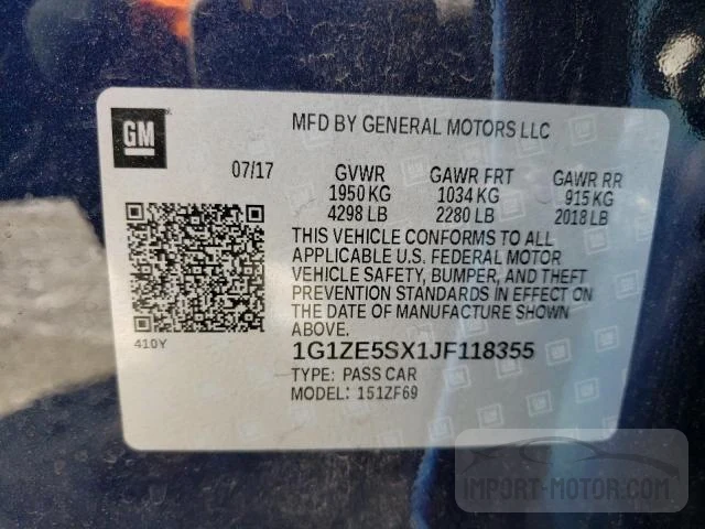 Photo 11 VIN: 1G1ZE5SX1JF118355 - CHEVROLET MALIBU 