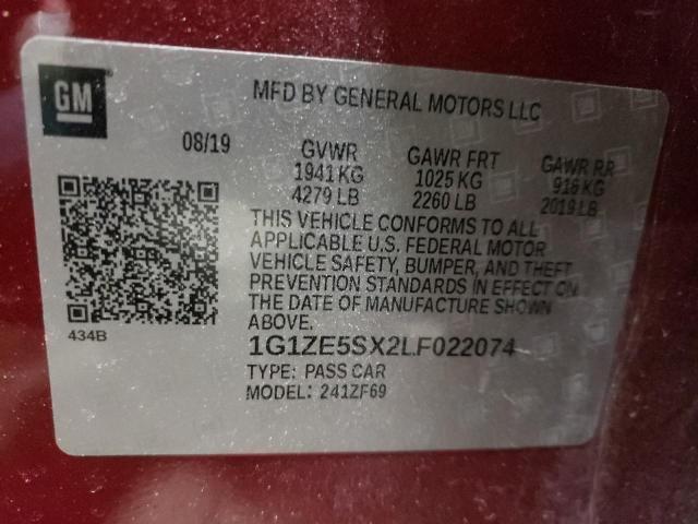 Photo 11 VIN: 1G1ZE5SX2LF022074 - CHEVROLET MALIBU PRE 