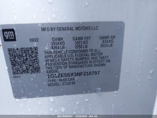 Photo 8 VIN: 1G1ZE5SX3NF210797 - CHEVROLET MALIBU 