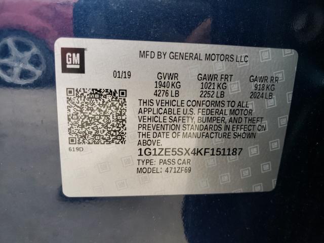 Photo 9 VIN: 1G1ZE5SX4KF151187 - CHEVROLET MALIBU PRE 