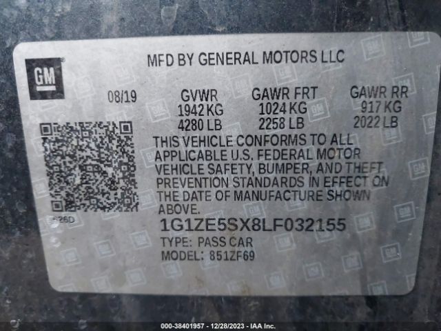 Photo 8 VIN: 1G1ZE5SX8LF032155 - CHEVROLET MALIBU 