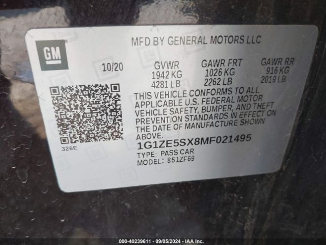 Photo 8 VIN: 1G1ZE5SX8MF021495 - CHEVROLET MALIBU 