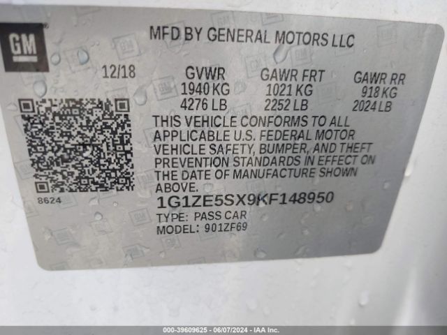 Photo 8 VIN: 1G1ZE5SX9KF148950 - CHEVROLET MALIBU 