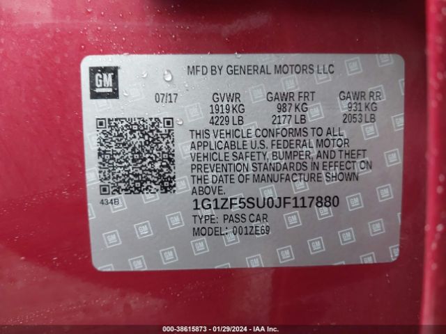 Photo 8 VIN: 1G1ZF5SU0JF117880 - CHEVROLET MALIBU HYBRID 