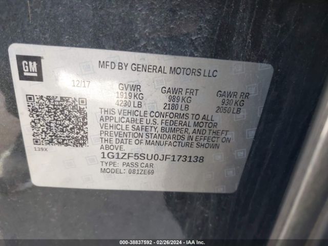 Photo 8 VIN: 1G1ZF5SU0JF173138 - CHEVROLET MALIBU HYBRID 