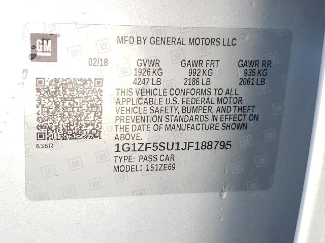 Photo 9 VIN: 1G1ZF5SU1JF188795 - CHEVROLET MALIBU HYB 