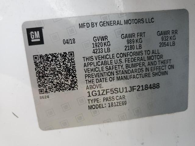 Photo 11 VIN: 1G1ZF5SU1JF218488 - CHEVROLET MALIBU HYB 