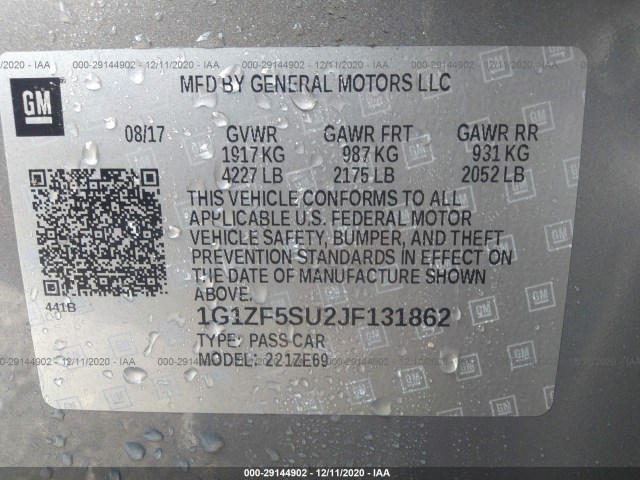 Photo 8 VIN: 1G1ZF5SU2JF131862 - CHEVROLET MALIBU 