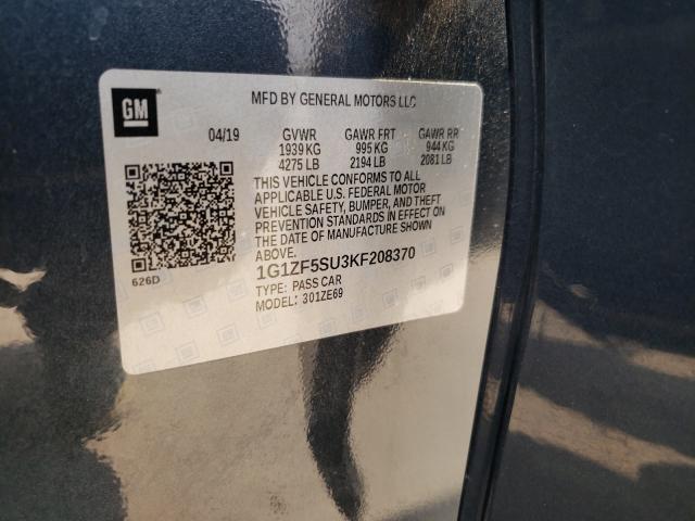 Photo 9 VIN: 1G1ZF5SU3KF208370 - CHEVROLET MALIBU HYB 