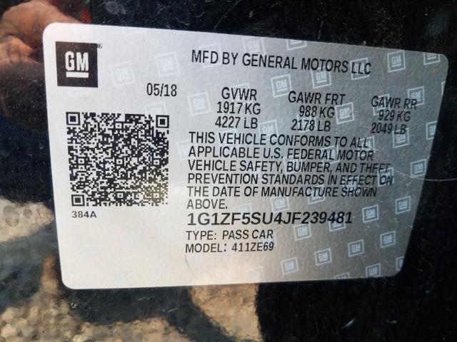 Photo 9 VIN: 1G1ZF5SU4JF239481 - CHEVROLET MALIBU HYB 