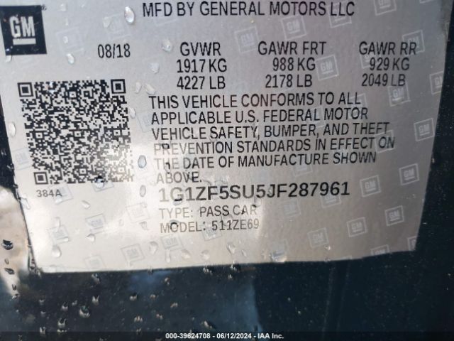 Photo 8 VIN: 1G1ZF5SU5JF287961 - CHEVROLET MALIBU 