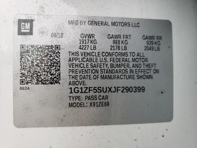 Photo 9 VIN: 1G1ZF5SUXJF290399 - CHEVROLET MALIBU HYB 