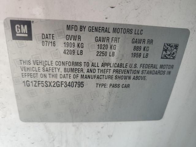 Photo 11 VIN: 1G1ZF5SX2GF340795 - CHEVROLET MALIBU LT 