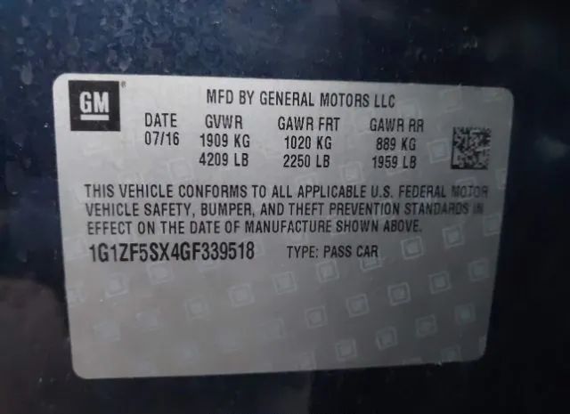 Photo 8 VIN: 1G1ZF5SX4GF339518 - CHEVROLET MALIBU 