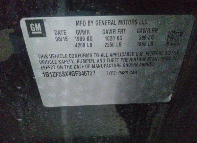 Photo 8 VIN: 1G1ZF5SX4GF346727 - CHEVROLET MALIBU 