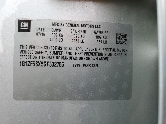 Photo 11 VIN: 1G1ZF5SX5GF332755 - CHEVROLET MALIBU LT 