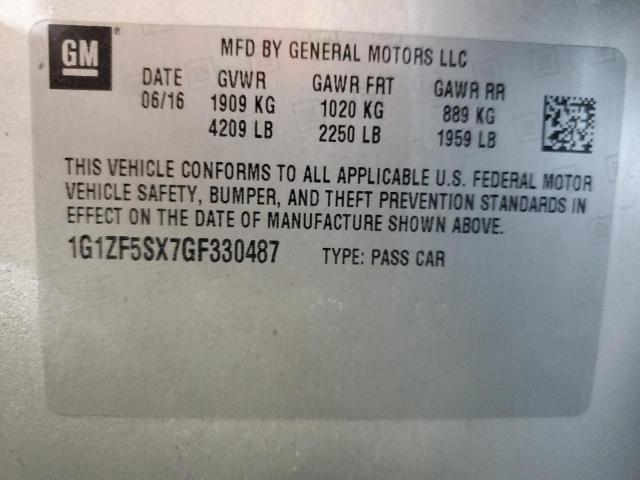 Photo 11 VIN: 1G1ZF5SX7GF330487 - CHEVROLET MALIBU LT 