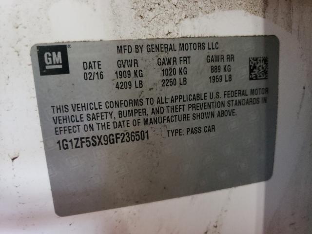 Photo 9 VIN: 1G1ZF5SX9GF236501 - CHEVROLET MALIBU LT 