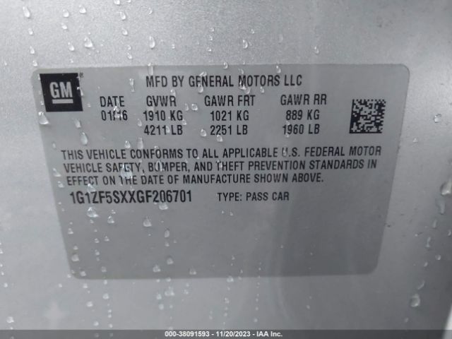 Photo 8 VIN: 1G1ZF5SXXGF206701 - CHEVROLET MALIBU 