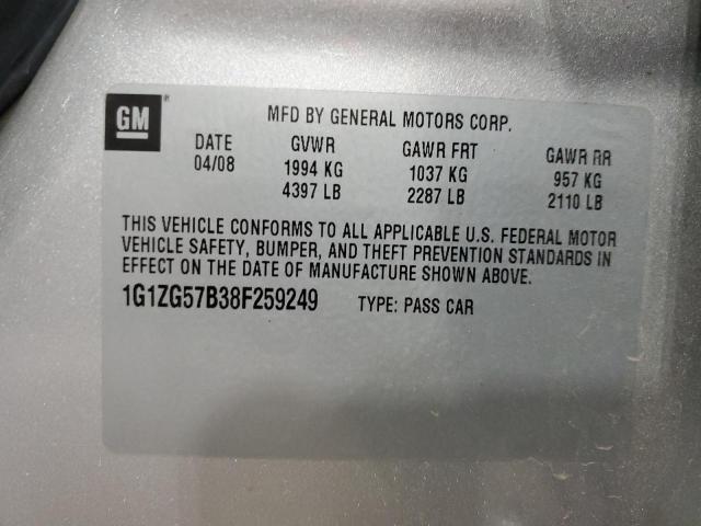 Photo 11 VIN: 1G1ZG57B38F259249 - CHEVROLET MALIBU LS 