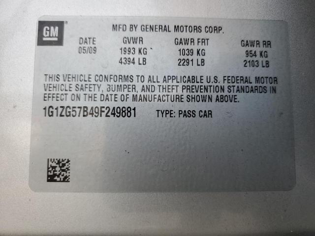 Photo 11 VIN: 1G1ZG57B49F249881 - CHEVROLET MALIBU LS 