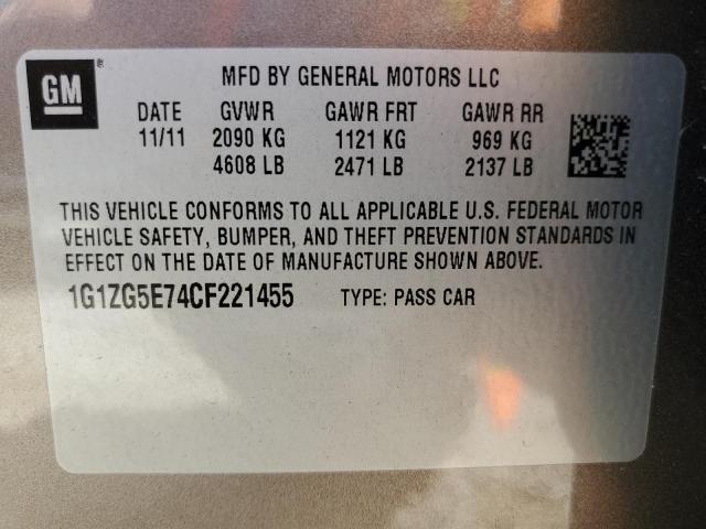 Photo 9 VIN: 1G1ZG5E74CF221455 - CHEVROLET MALIBU LTZ 