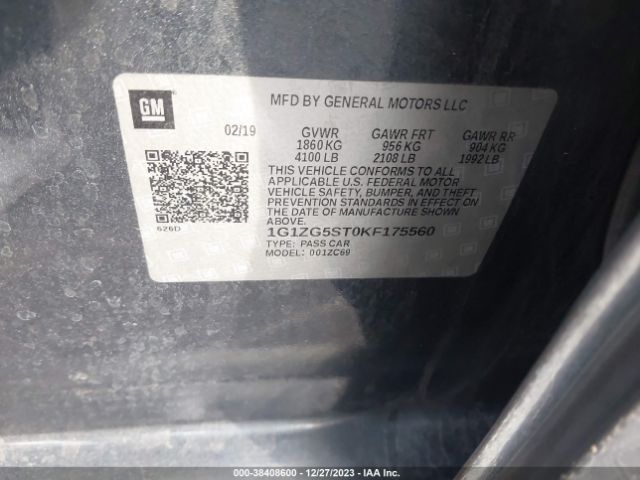 Photo 8 VIN: 1G1ZG5ST0KF175560 - CHEVROLET MALIBU 