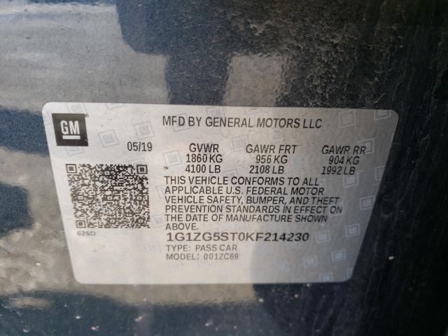 Photo 9 VIN: 1G1ZG5ST0KF214230 - CHEVROLET MALIBU RS 