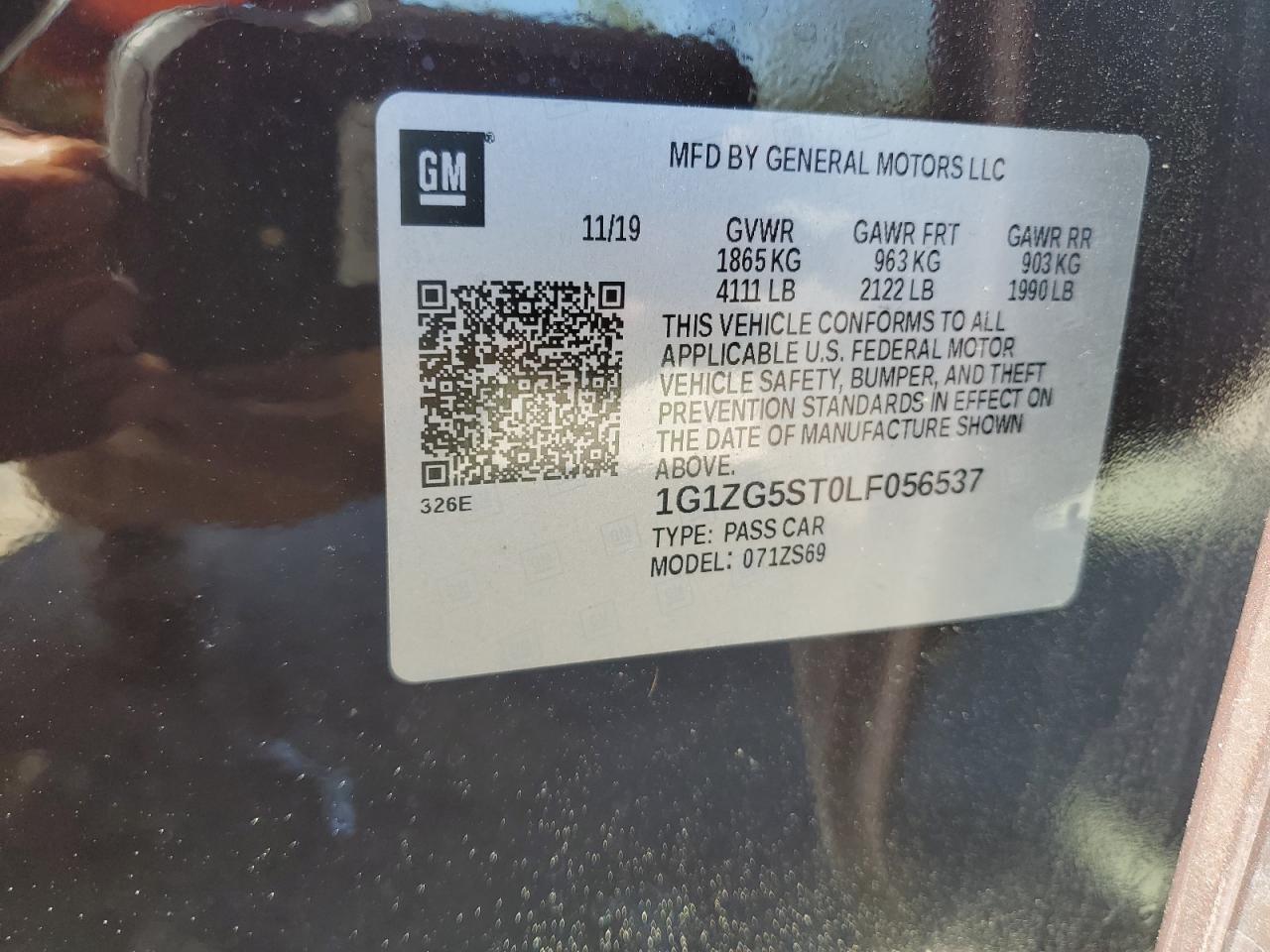 Photo 11 VIN: 1G1ZG5ST0LF056537 - CHEVROLET MALIBU 