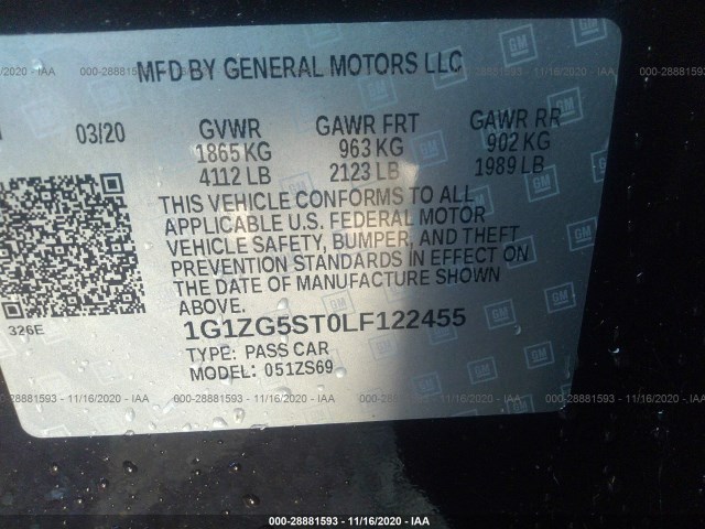 Photo 8 VIN: 1G1ZG5ST0LF122455 - CHEVROLET MALIBU 