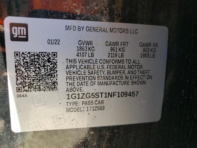 Photo 9 VIN: 1G1ZG5ST1NF109457 - CHEVROLET MALIBU RS 