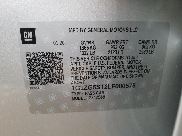 Photo 9 VIN: 1G1ZG5ST2LF080578 - CHEVROLET MALIBU RS 