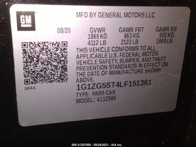 Photo 8 VIN: 1G1ZG5ST4LF151361 - CHEVROLET MALIBU 