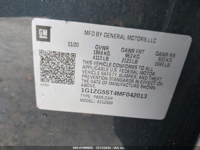 Photo 8 VIN: 1G1ZG5ST4MF042013 - CHEVROLET MALIBU 