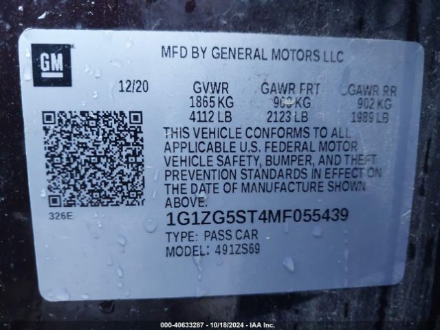 Photo 8 VIN: 1G1ZG5ST4MF055439 - CHEVROLET MALIBU 