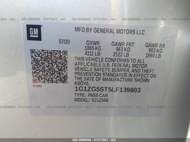 Photo 8 VIN: 1G1ZG5ST5LF139803 - CHEVROLET MALIBU 