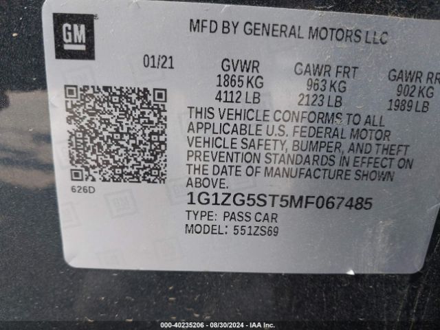 Photo 8 VIN: 1G1ZG5ST5MF067485 - CHEVROLET MALIBU 