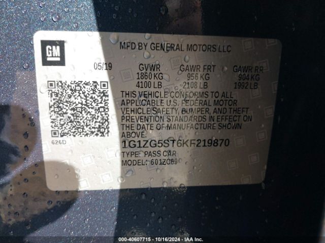 Photo 8 VIN: 1G1ZG5ST6KF219870 - CHEVROLET MALIBU 