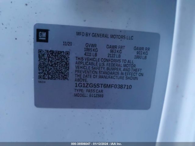 Photo 8 VIN: 1G1ZG5ST6MF038710 - CHEVROLET MALIBU 