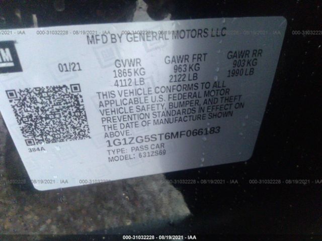 Photo 8 VIN: 1G1ZG5ST6MF066183 - CHEVROLET MALIBU 