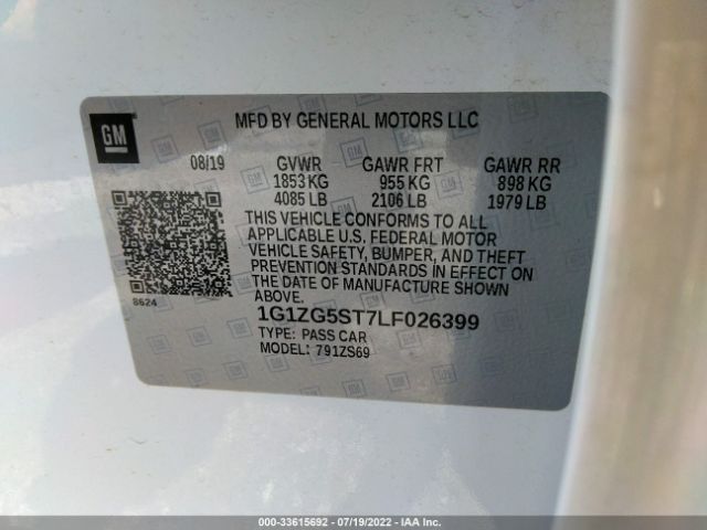 Photo 8 VIN: 1G1ZG5ST7LF026399 - CHEVROLET MALIBU 