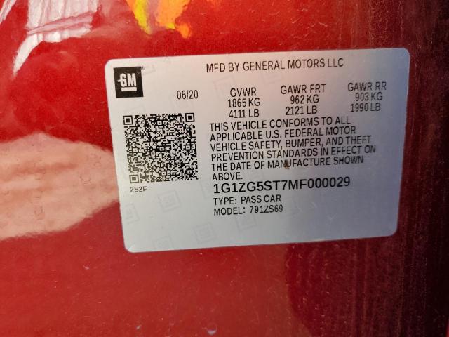 Photo 11 VIN: 1G1ZG5ST7MF000029 - CHEVROLET MALIBU 