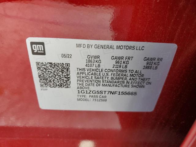 Photo 11 VIN: 1G1ZG5ST7NF155665 - CHEVROLET MALIBU RS 