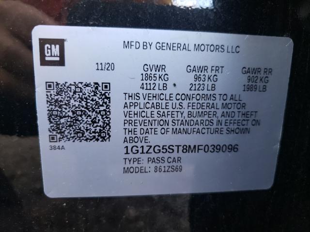 Photo 9 VIN: 1G1ZG5ST8MF039096 - CHEVROLET MALIBU RS 