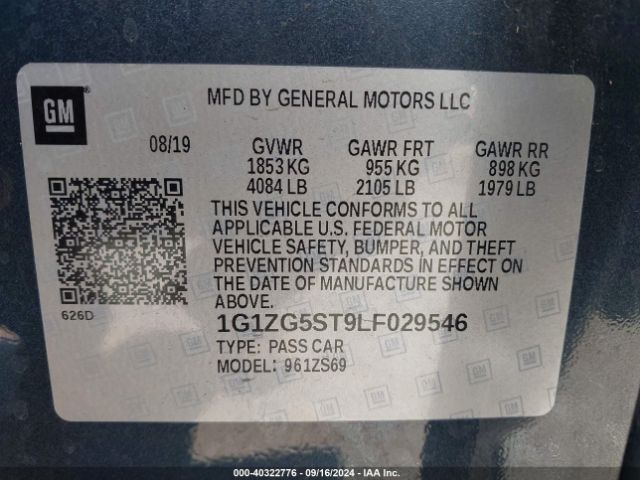 Photo 8 VIN: 1G1ZG5ST9LF029546 - CHEVROLET MALIBU 