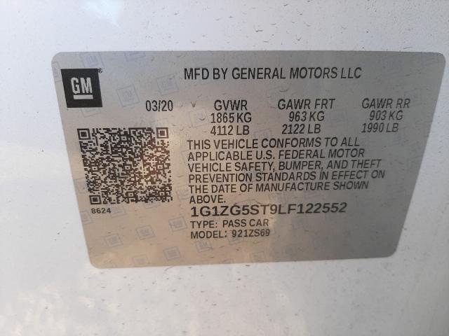 Photo 9 VIN: 1G1ZG5ST9LF122552 - CHEVROLET MALIBU RS 