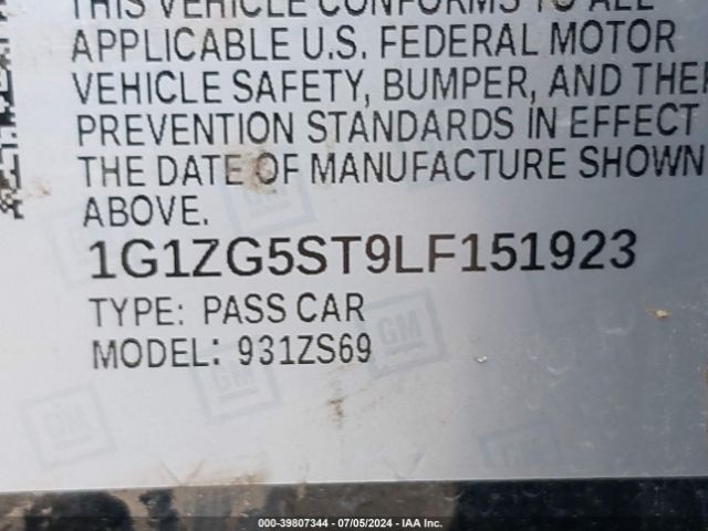 Photo 8 VIN: 1G1ZG5ST9LF151923 - CHEVROLET MALIBU 