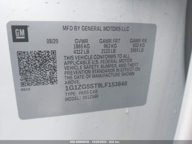 Photo 8 VIN: 1G1ZG5ST9LF153848 - CHEVROLET MALIBU 