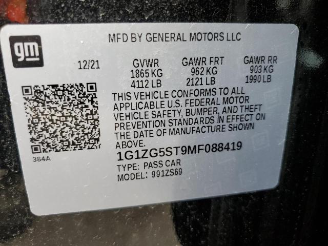 Photo 9 VIN: 1G1ZG5ST9MF088419 - CHEVROLET MALIBU RS 