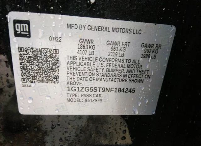 Photo 8 VIN: 1G1ZG5ST9NF184245 - CHEVROLET MALIBU 